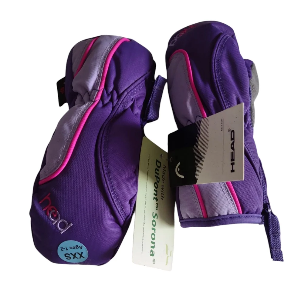 Head XXS Jr. Ski Mitten Purple Dupont Sorona - Picture 1 of 13